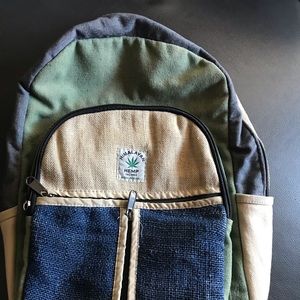 Hemp backpack slight stain on back see pictures for details